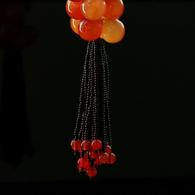 Natural chalcedony car pendants, double PI Xiu car tassel style car pendants for men and women, high-end car rearview mirror pendants pic 10