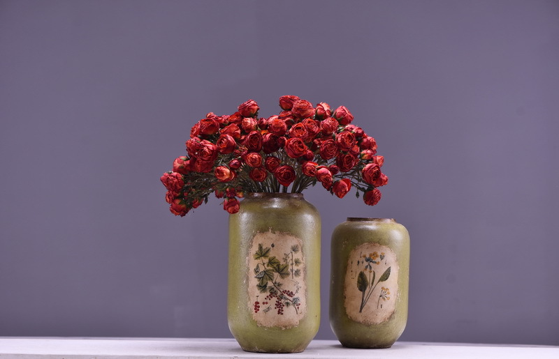 Simulated retro charred edge rose bud home, hotel, banquet table flower, high-end simulated rose, simulated dried flower pic 15