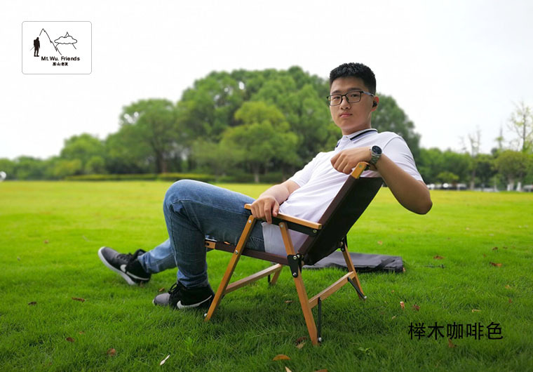 Wushan Old Friend imported beech wood outdoor folding Chair, portable camping and Leisure chair kermit Chair pic 2