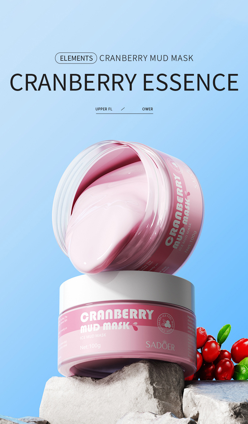 All-english SADOER Cleansing Mask 100g Cranberry, ginger and green tea application type cross-border export wholesale pic 1