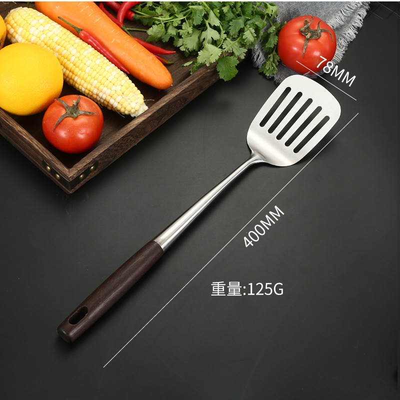 不锈钢厨具套装批发家用锅铲木柄烹饪厨房四件套漏勺炒铲厨乐系列详情8