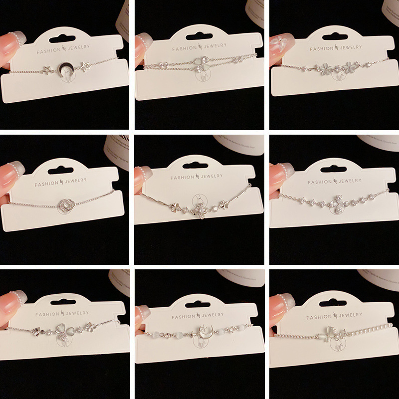 The silver series summer new exquisite and versatile zircon bracelet with a fresh and elegant style is a unique, light luxury and high-end jewelry accessory pic 3