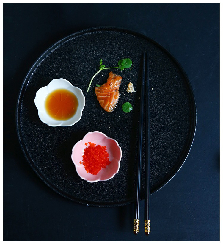 Sakura Japanese Golden Edge sauce plate, ceramic tableware, restaurant and hotel home soy sauce and vinegar plate, Japanese cuisine seasoning plate pic 25