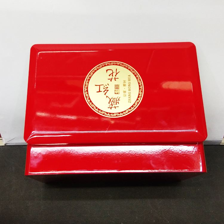 定制中国红包装礼盒 亮光喜庆木盒 藏红花礼品珍藏木盒批发详情7