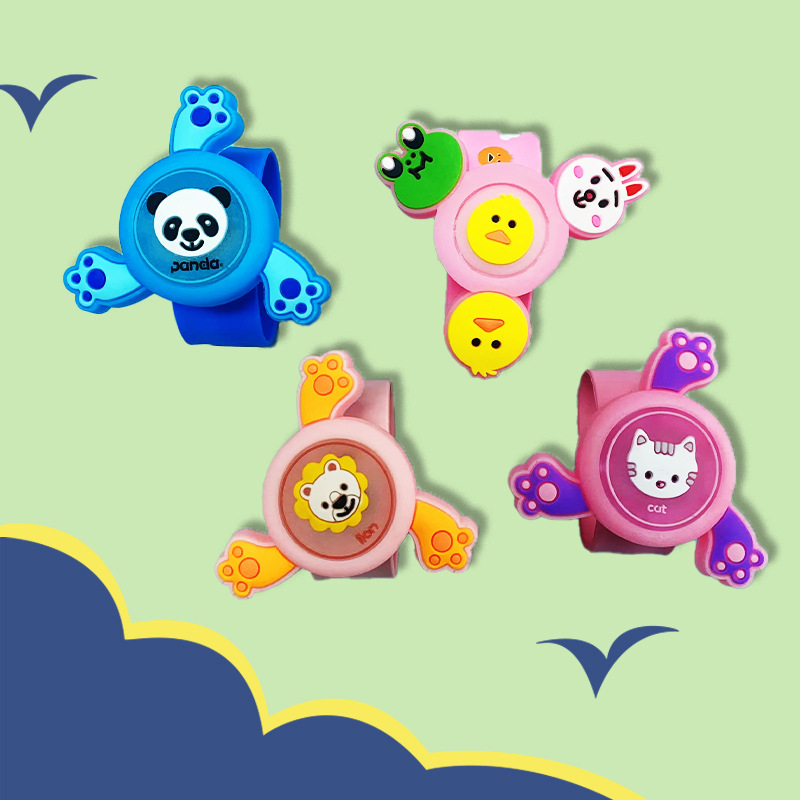 卡通户外防蚊手表儿童旋转陀螺驱蚊手环闪灯驱蚊扣宝宝益智玩具详情1