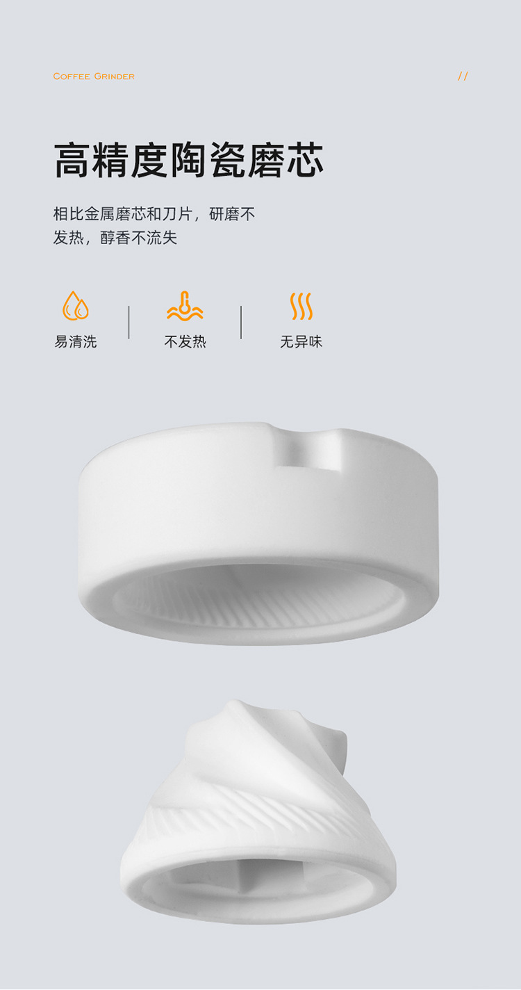 新品手摇咖啡机轻奢便携式研磨机可调节电动研磨器咖啡豆研磨跨境详情6