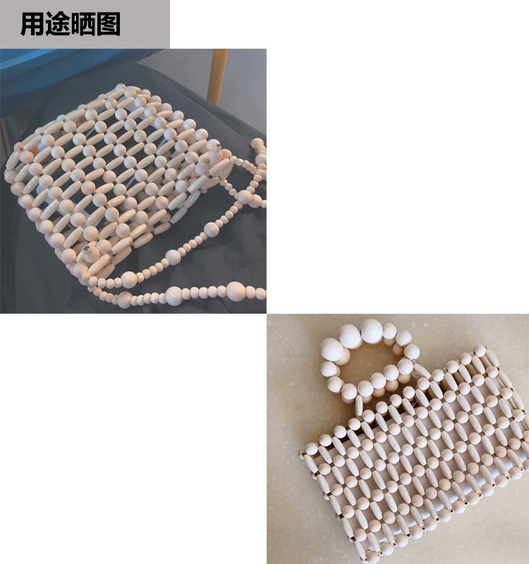 毛胚本色手工木珠实木天然原木色有孔圆木珠散珠手串diy配饰禾木详情4