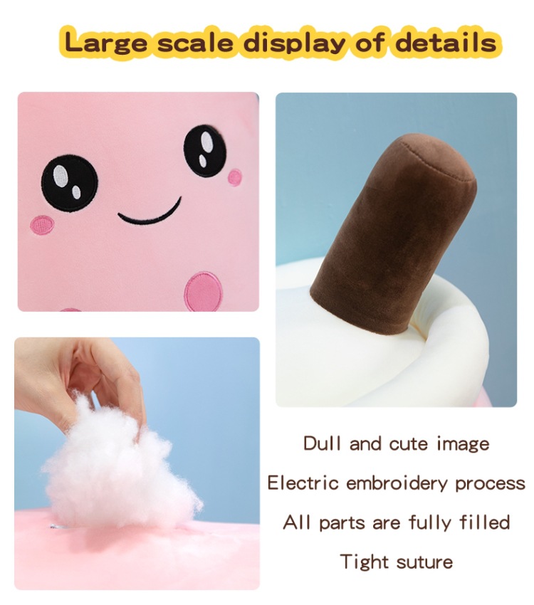 Simulated fruit milk tea cups, cushions, plush toys, large bubble milk tea dolls, stuffed toys, cross-border foreign trade gifts pic 14