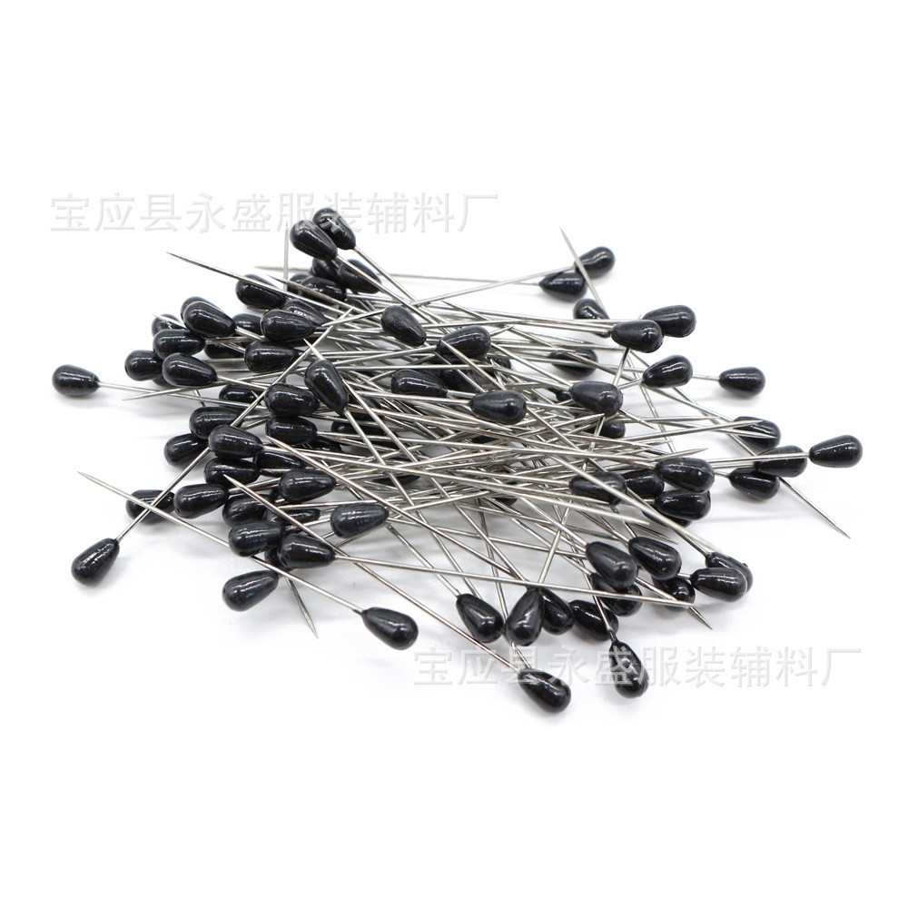 亚马逊新款3色梨形针套装白色彩色黑色300枚55mm长装饰定位针批发详情7