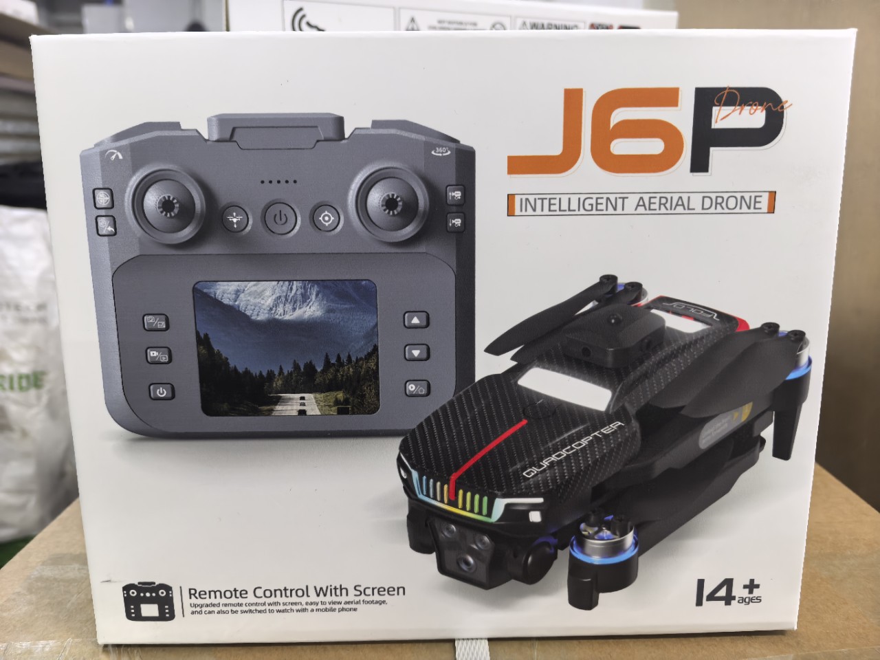 跨境新品J6P带2.4寸屏无刷电机高清航拍遥控飞机玩详情3