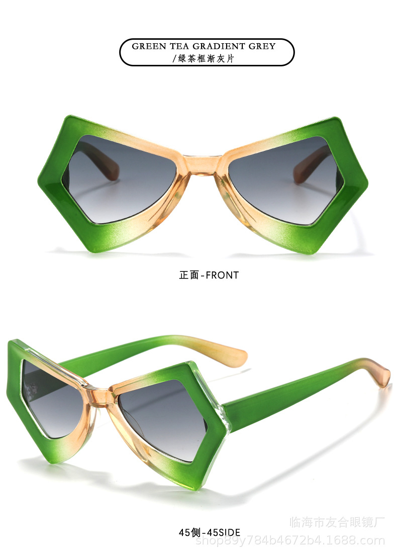 欧美新款大框蝴蝶猫眼女士跨境太阳镜时尚个性走秀街拍墨镜眼镜详情13