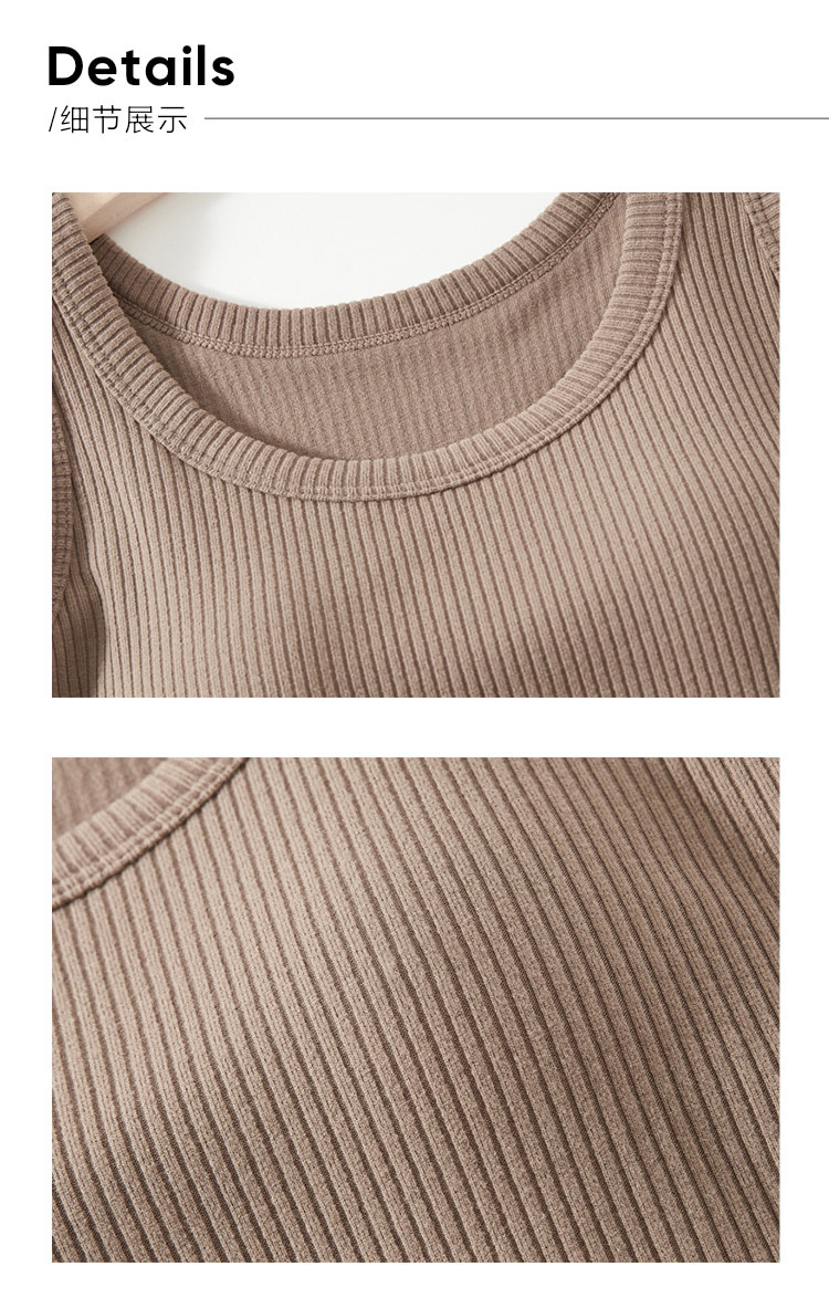 双面磨毛发热保暖吊带背心女内搭带胸垫冬季山羊绒加绒打底上衣详情5