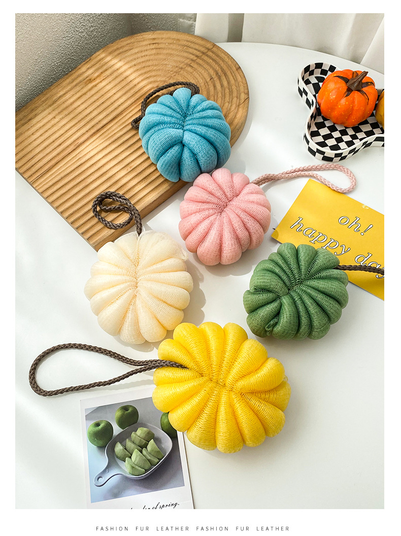 [LOVELY HOME] [holing jia] fuente fabricante 50g dibujos animados calabaza grande bola de baño toalla de baño bola de baño suave no dispersa bola de baño al por mayor pic 9