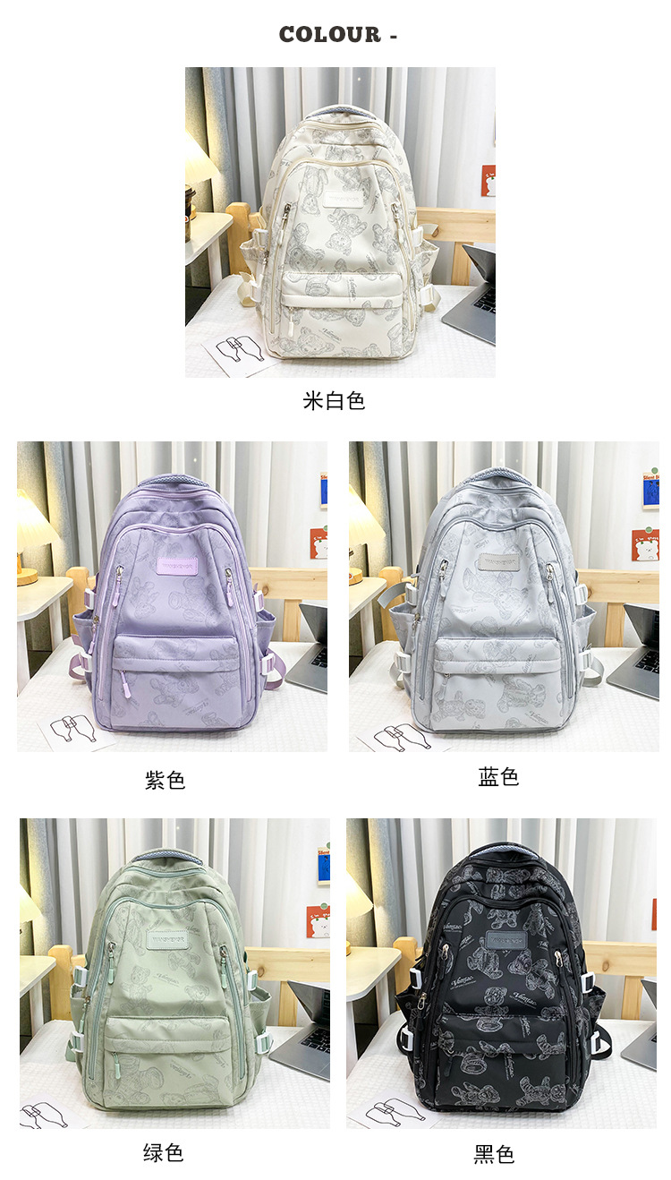 大容量新款双肩包时尚出行男女背包大学生中小学生书包批发详情7