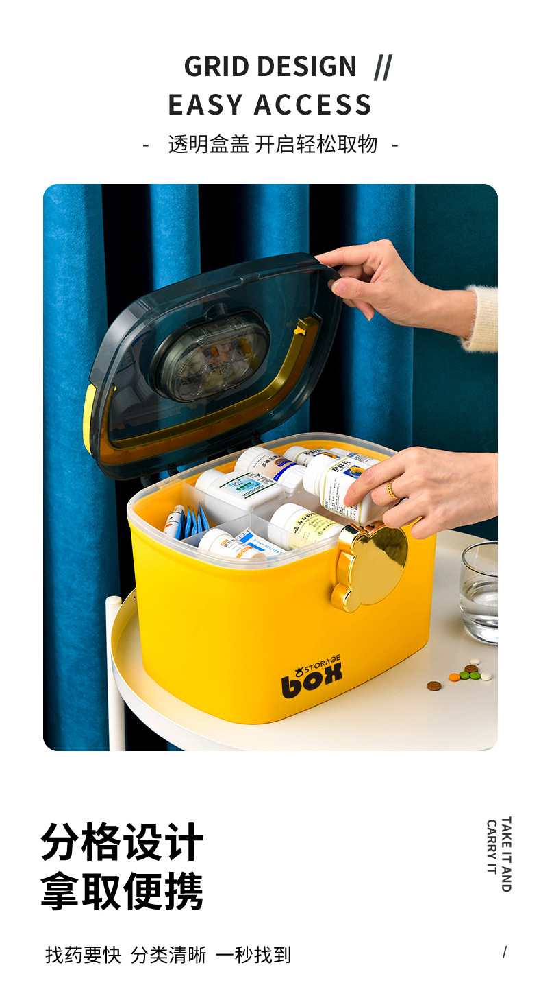 X127-8257 Family-sized medicine storage, large-capacity medicine box for home use, medical emergency, large first aid kit pic 12