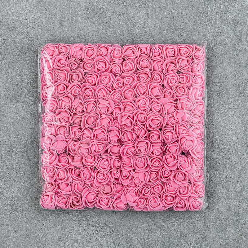 144朵pe泡沫花2.5厘米蕾丝玫瑰花婚庆花环假花新娘手腕花手编配件详情12