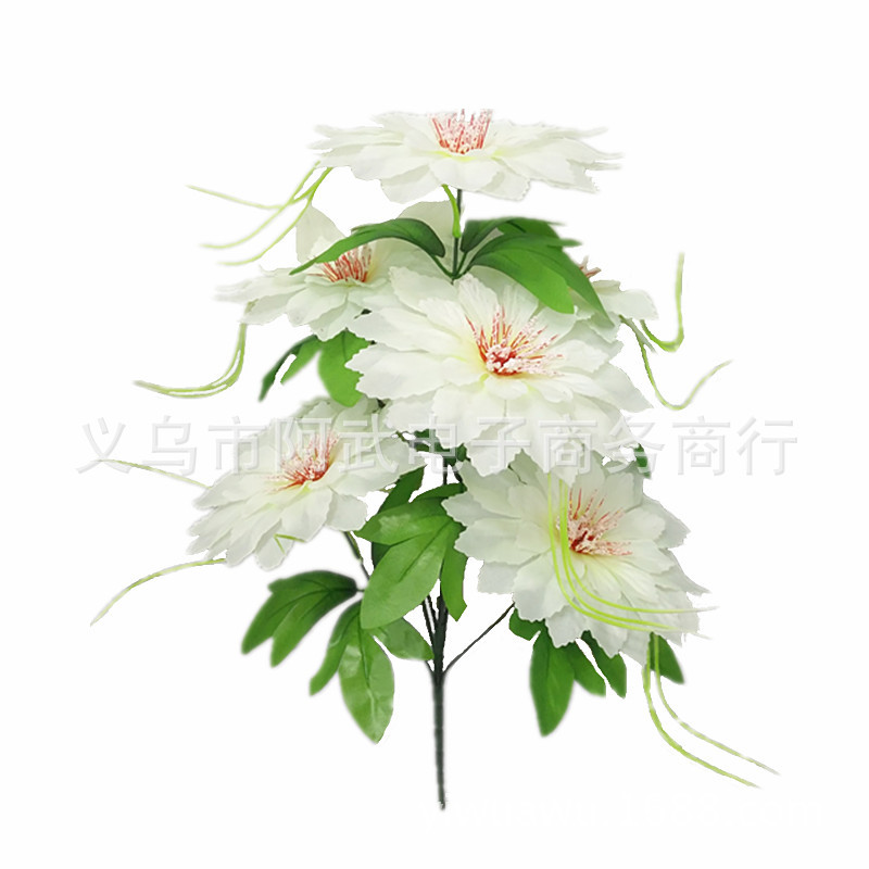 Factory direct sales of chrysanthemum flowers for ancestral worship and tomb-sweeping during the Qingming Festival, large tombstone memorial supplies, decorative flower art, 7-head sword chrysanthemums pic 1