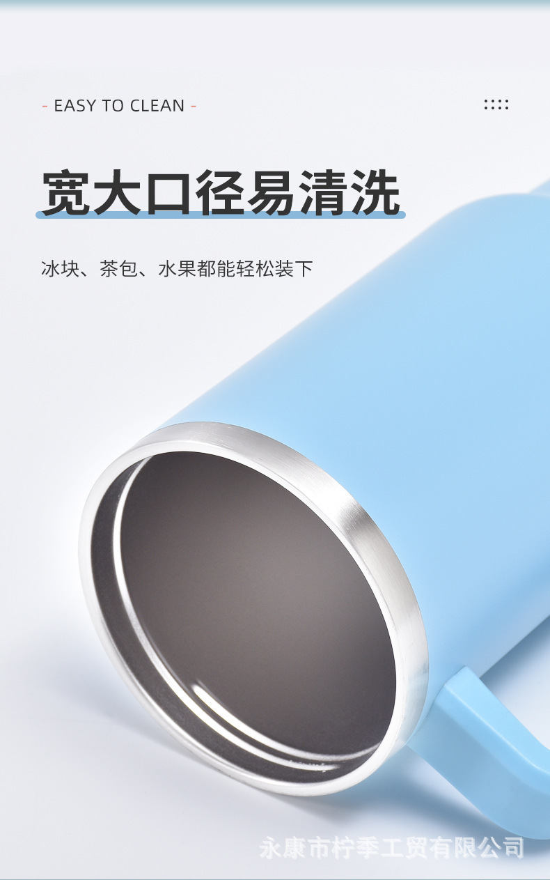 跨境40oz汽车杯车载保温杯304不锈钢吸管大容量冰霸杯保冷手柄杯详情9