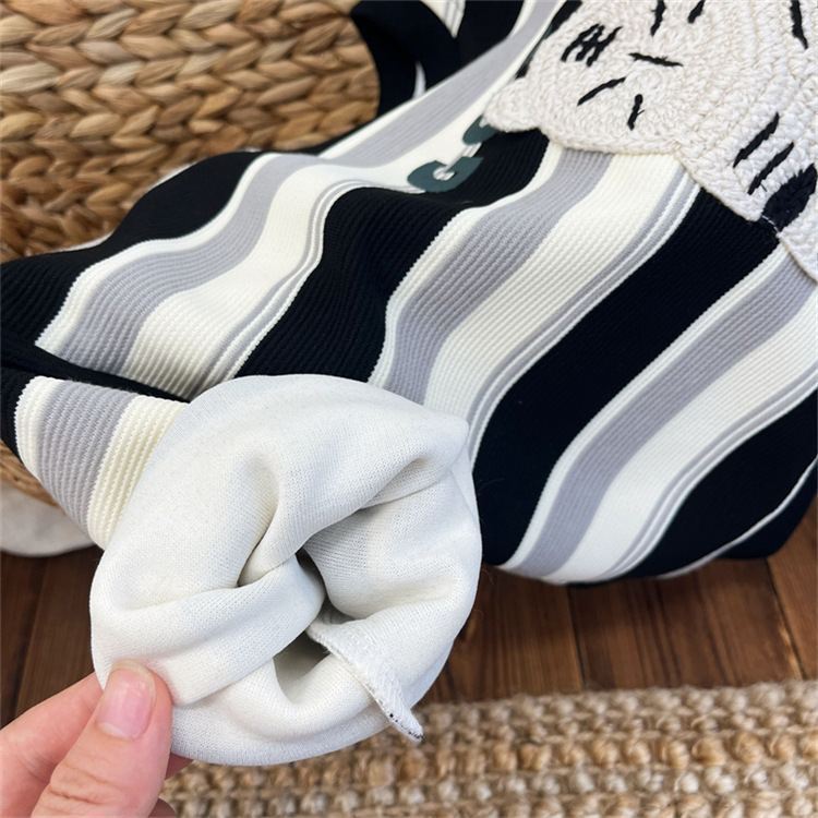 男童卫衣春秋款2024新款儿童潮韩版卡通衣服秋装条纹宽松T恤上衣详情10