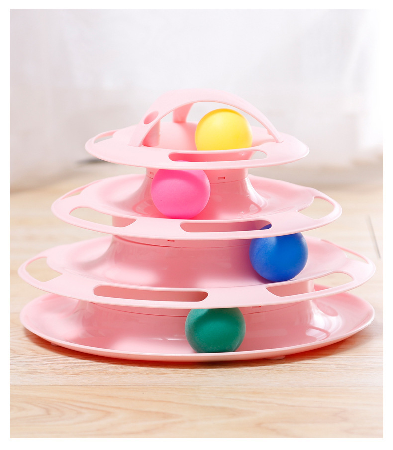 批发猫咪玩具四层转盘羽毛逗猫棒逗猫玩具猫转盘互动玩具宠物用品详情4