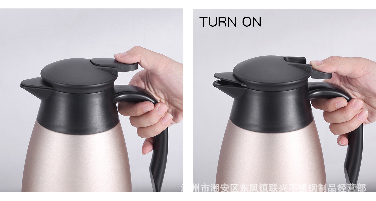 304不锈钢真空保温壶欧式家用热水壶咖啡壶2L商用礼品可印LOGO详情5