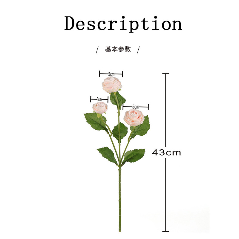 Simulated 3-head small lotus flowers for living room and bedroom decoration, artificial flowers, home decoration ornaments, simulated flower bouquets pic 1