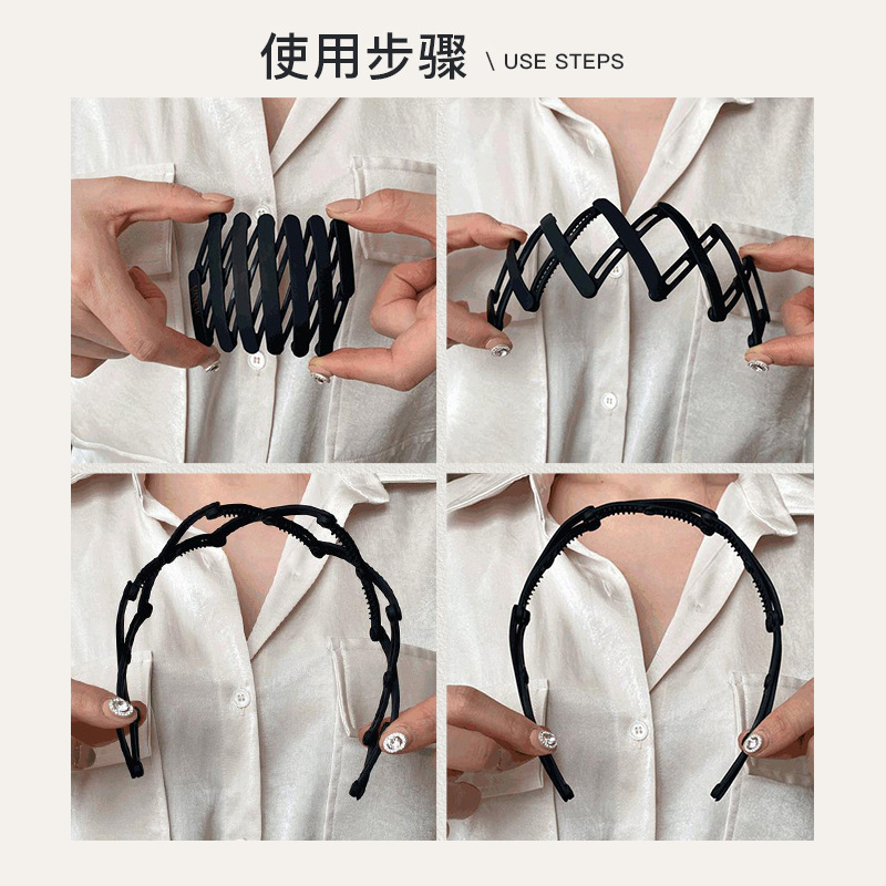 The extendable hairband is a portable foldable headband for going out. It is a new invisible headband for women, a summer Internet celebrity in 2021 pic 2