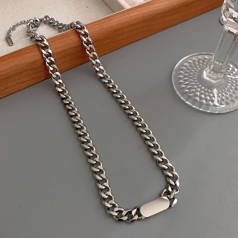 不掉色钛钢项链男潮小众设计高级感男士锁骨链个性街拍学生颈链潮详情20