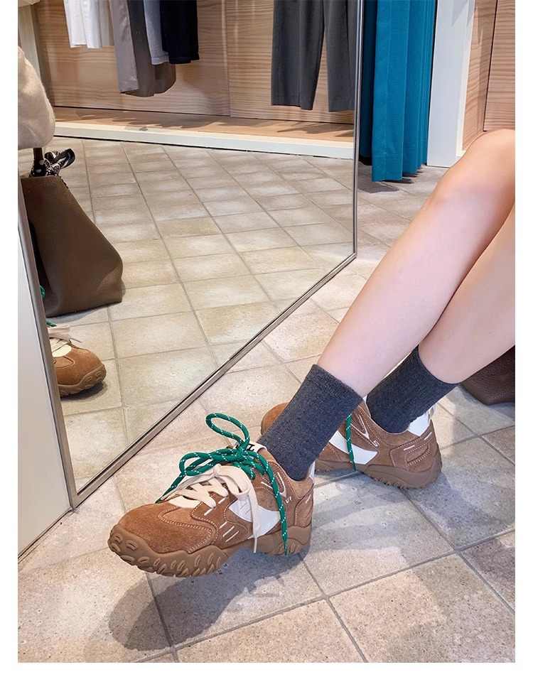 The thick-soled insole height-increasing Forrest Gump shoes of the same style as Grape Mom are the new sporty and casual leather training shoes for women in the autumn and winter of 2024 pic 47