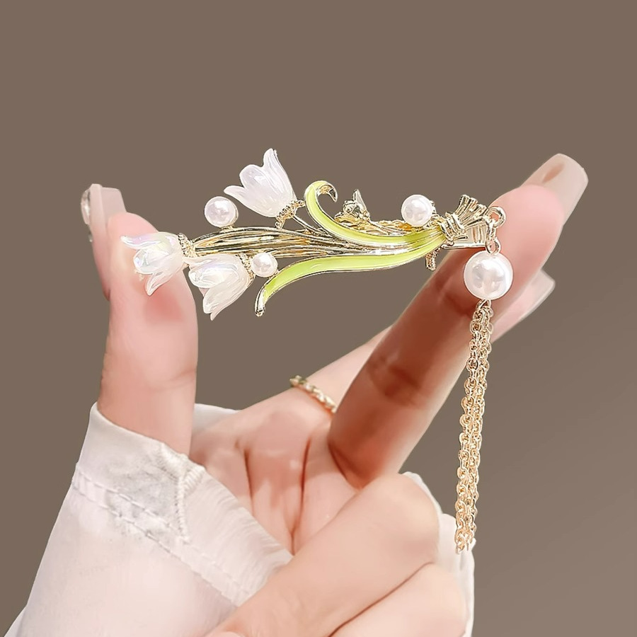 New Chinese-style alloy hair clips, plum blossom tassels, bangs clips, elegant hair clips, bride cheongsam, duckbill clips, and headwear for women from the national trend series pic 5