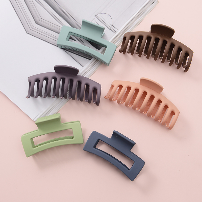 大号抓夹发量多女式时尚发夹透明号橡皮漆大架子头发抓夹批发详情17