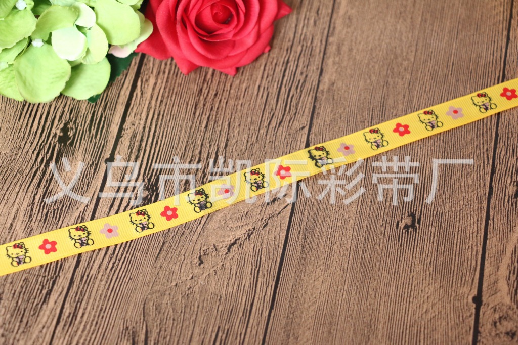 hello kitty webbing, satin ribbon, colored ribbon, festival decoration gift ribbon, flower gift packaging gift ribbon pic 7