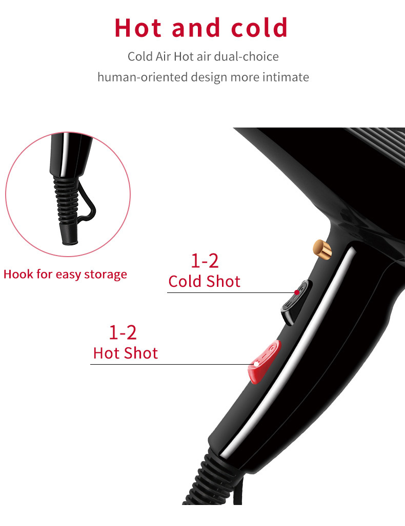 Cross-border SOKANY2214 hair dryer, hot and cold air hair dryer, high-power household, hotel and dormitory hair dryer pic 7