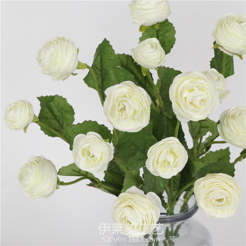 Simulated 3-head small lotus flowers for living room and bedroom decoration, artificial flowers, home decoration ornaments, simulated flower bouquets pic 13