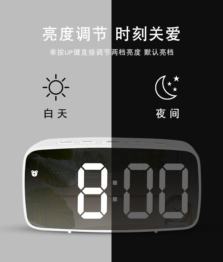 Factory direct sales LED electronic alarm clock, simple style clock battery, plug-in dual-purpose clock, Yida Time 0711-12 pic 32