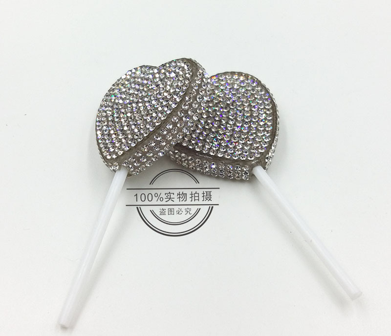 满钻爱心 满钻心形棒棒糖 爱心糖果饰品 爱心棒棒糖详情2