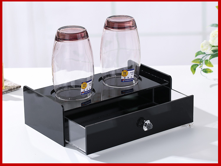 酒店牙具盒亚克力宾馆洗漱用品盒客房耗品纸巾盒托盘遥控盒收纳盒详情25