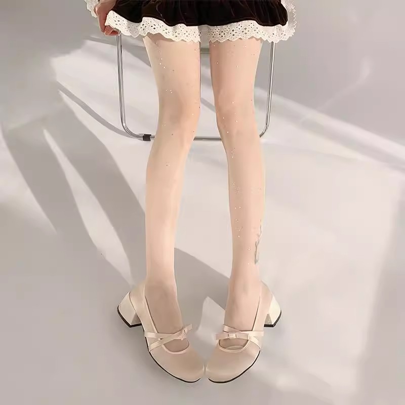 亮片带钻闪光白丝袜纯欲风黑丝薄款 防勾丝闪闪亮晶晶美腿连裤袜详情18