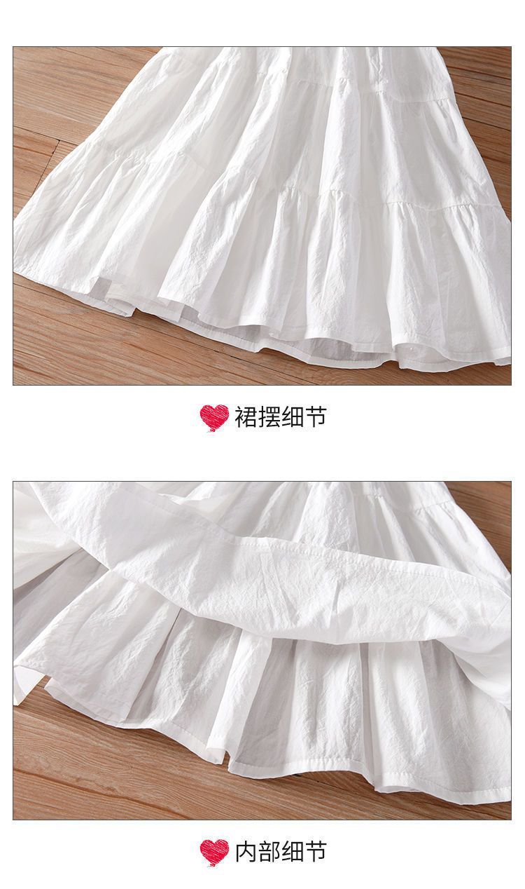 Children's summer 2023 new style girls' princess dress, stylish puffed sleeves, summer pure cotton versatile princess dress pic 8