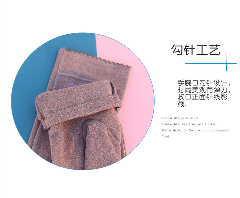 秋天手套女冬季开车骑车写字保暖短款韩版可爱触屏薄款露二指半指详情7
