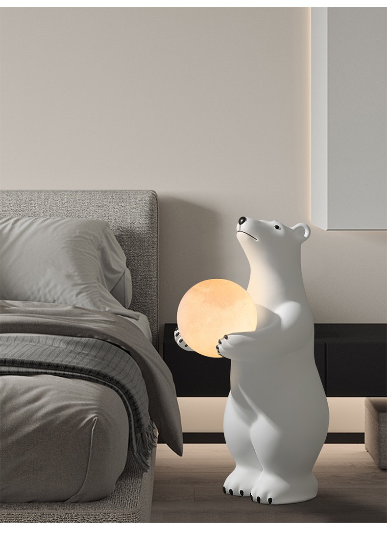 Creative polar bear welcoming large floor-standing decorative items, decorative lights, living room entrance hall home decorations, housewarming and opening gifts pic 15