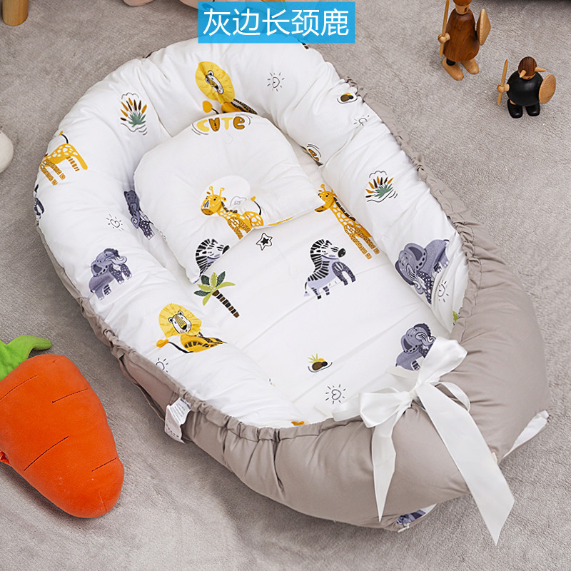 Cross-border exclusive folding, detachable and washable portable anti-pressure crib, midbed bionic fully detachable baby pillow crib pic 46