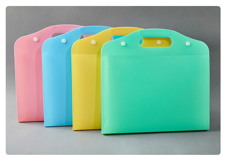 pp手提按扣风琴包圆13格入风琴夹纯色多层插页a4活页资料册定制详情24