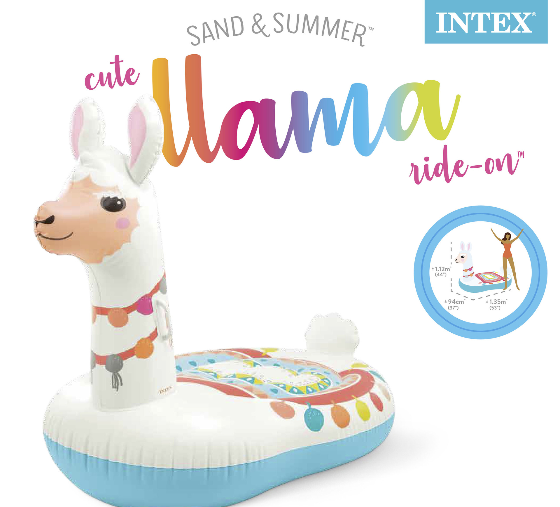INTEX Adult alpaca water mount, inflatable water toy, swimming ring toy, water play float bed pic 3