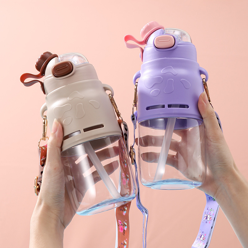 8546water bottle太空杯750ml高颜值双饮弹跳旋转盖时尚学生水杯详情2