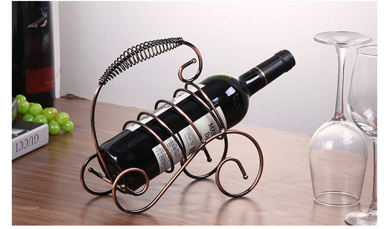 弹簧手提红酒架摆件 欧式葡萄酒架 创意红酒架工艺酒架 铁艺红酒架 手提红酒架 桌面摆件 葡萄酒酒架 酒吧用品 酒店用品 详情13
