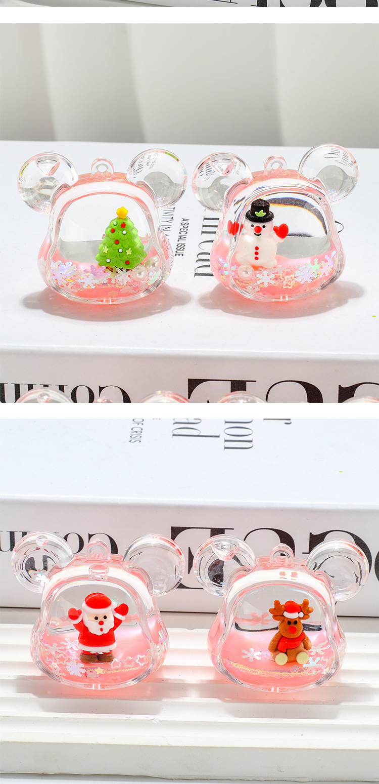 圣诞节礼物入油流沙瓶桌面摆件亚克力钥匙扣包包挂件小礼品批发【可混批】详情8