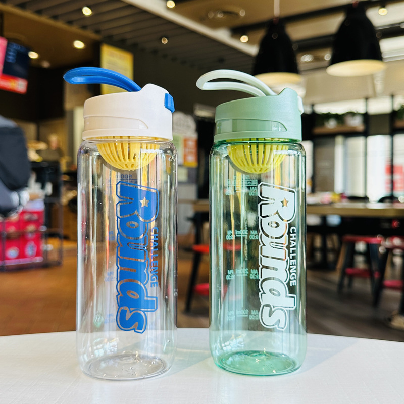 Creative plastic cup, portable student cup, fresh, heat-resistant, simple and shock-resistant, tea filter, popular online water cup, transparent pic 7