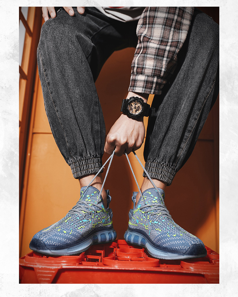 爆米花椰子鞋飞织布透气运动鞋春夏季休闲旅游男鞋时尚潮流跑步鞋详情12