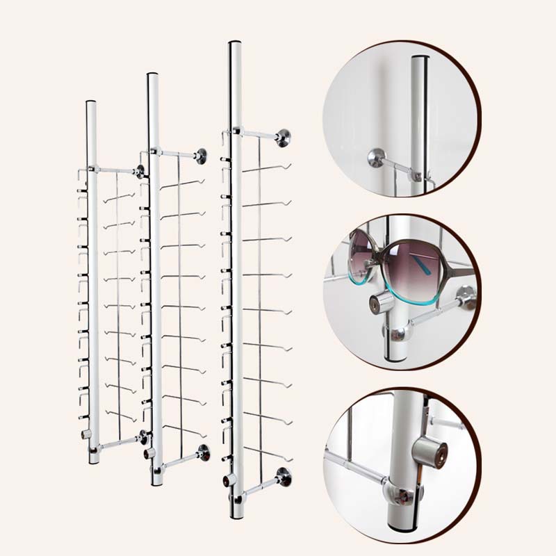 Eyeglass display stand, aluminum alloy wall-mounted display stand, lock bar, eyeglass frame, sunglasses display stand, eyeglass bracket with lock pic 3